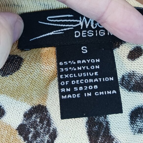 #78 3/$18 - SML Design Brown/Yellow Long Sleeve Top Size S - Picture 5 of 5